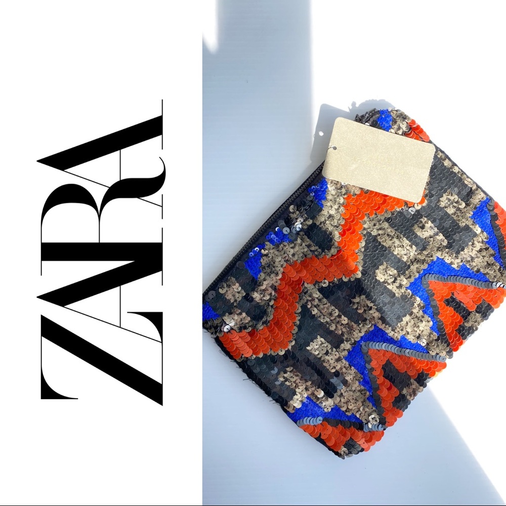 ZARA sequined pouch/purse